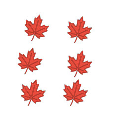 Red Maple Leaf Pack — Clean Vector Stickers, Easy Tracing (Canada/Autumn)