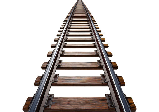 Train Tracks isolated on a transparent or white background