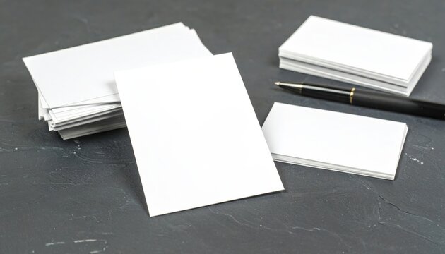 A blank white business card mockup for corporate branding and identity. This professional stationery template is for contact information and company marketing.