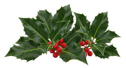 Obraz premium Holly Sprig With Red Berries