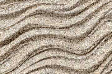 Close-up view of flowing, tan sand waves
