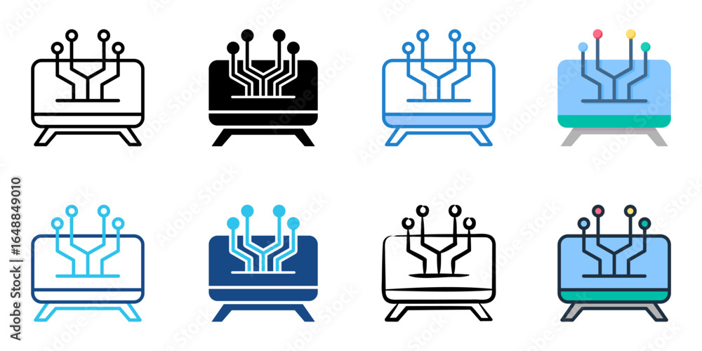 Poster communication protocol icon set multiple style collection