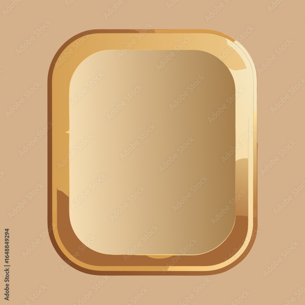Aufkleber golden rounded square frame with a gradient fill and subtle texture