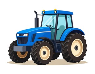 Obraz premium Blue tractor illustration on white background