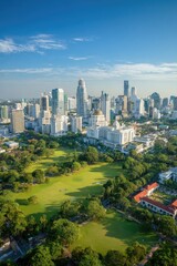 Obraz premium City park aerial view