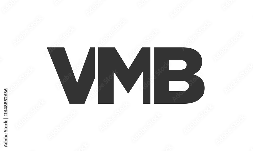 Poster vmb logo design template with strong and modern bold text. initial based vector logotype featuring s