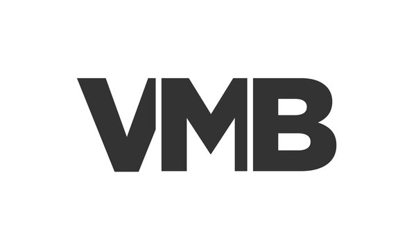 VMB logo design template with strong and modern bold text. Initial based vector logotype featuring simple and minimal typography. Trendy company identity.