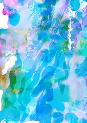 Dreamy Blue Watercolor Texture Background