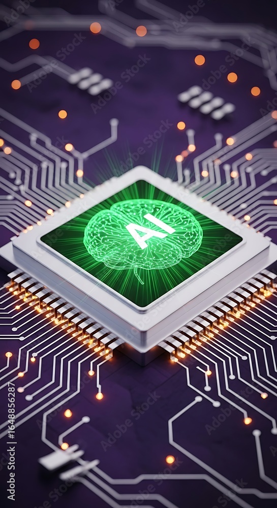 Aufkleber explore ai brain power with this stunning technology circuit board design for innovation projects no