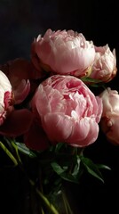 Close-up of delicate pink peonies (1)