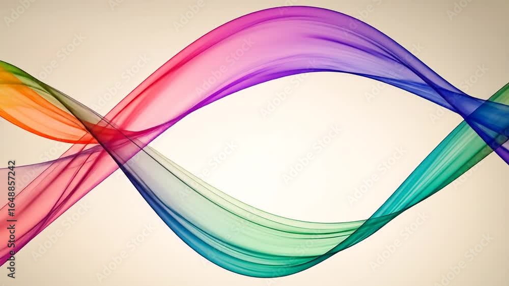 Poster vibrant wavy abstract background featuring flowing multicolor lines and curves on a beige canvas cre