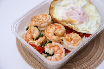 fried shrimp with rice