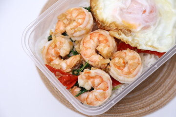 fried shrimp with rice