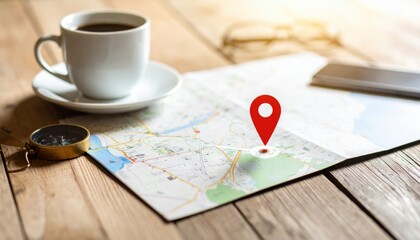Travel routes crafted with compass precision and map details provide organized trip planning for seamless adventure from start location to desired destination