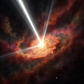Photorealistic 3D Scientific Rendering of a Gamma-Ray Burst from a Collapsing Hypernova with Energy Beams and Scattered Cosmic Dust