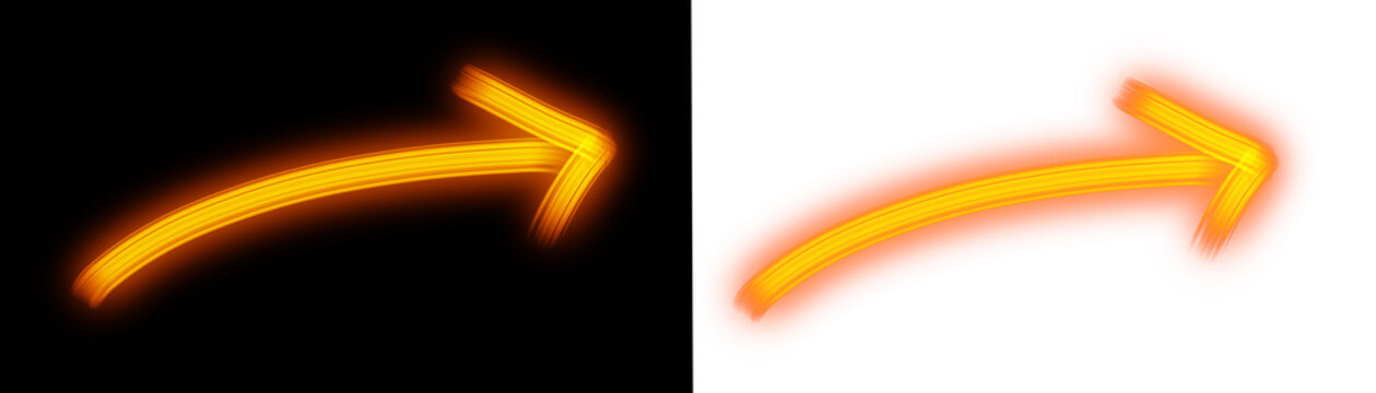Neon Arrow PNG Glowing Bright Arrow Icon Design