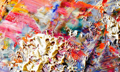 Abstract art background . Hand painting artwork on canvas .