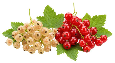 Isolated Red and White Currants