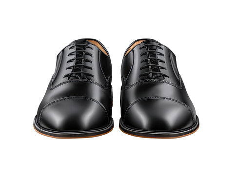 Black leather dress shoes, pair - Powered by Adobe