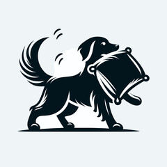 Obraz premium Golden Retriever Dog Playful Pillow. Cartoon Animal Clipart Silhouette Vector Illustration Line Art Illustration. Canine pal fun cushion yellow fur breed active nap bolster.