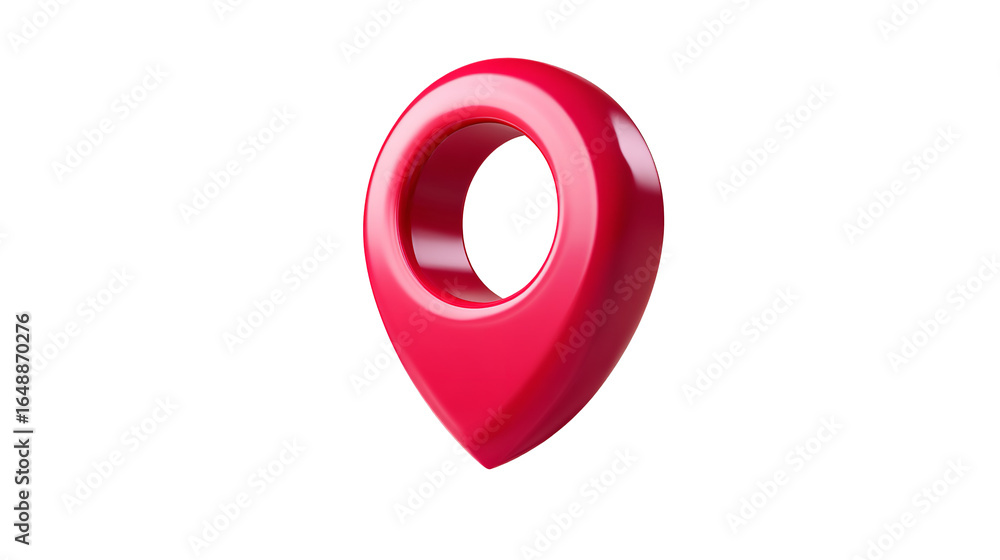 Fototapete red glossy map pointer modern design style on transparent background