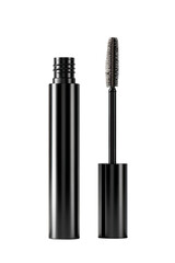 Dark, glossy mascara tube and wand (1)