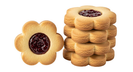Isolated Jam-Filled Cookies Stack