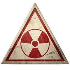 Warning radioactive hazard symbol grunge triangular caution sign danger alert danger warning