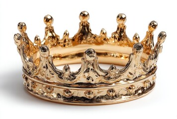 Gold crown on white background