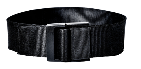Black tactical belt with metal buckle