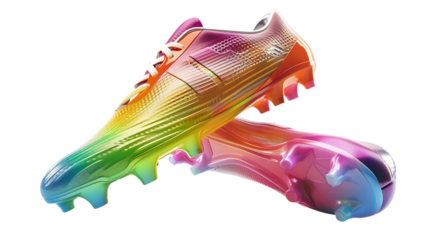 Rainbow soccer cleats for ultimate performance and style on the field football boots colorful design on transparent background