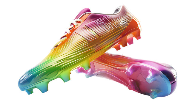 Rainbow soccer cleats for ultimate performance and style on the field football boots colorful design on transparent background