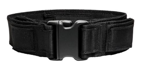 Black tactical belt with adjustable buckle