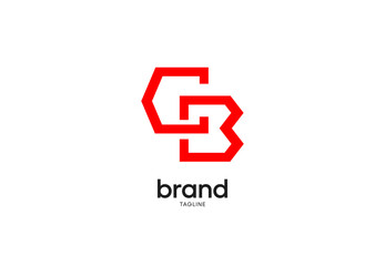 Obraz premium Red abstract letter B logo with transparent background