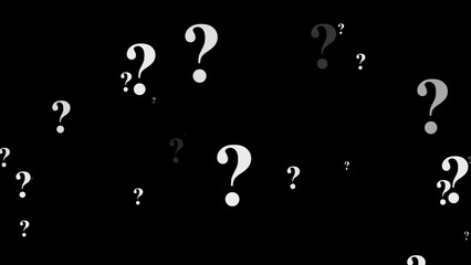White Question Marks Floating On A Dark Background