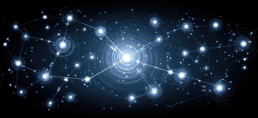 Abstract network graphic with glowing points and lines