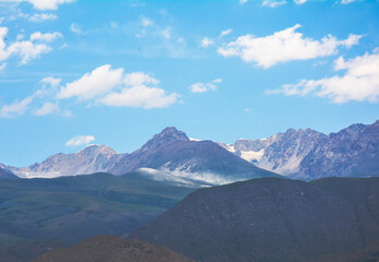 landscape with mountains in the snow 