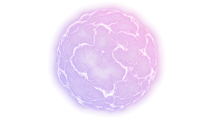 Energy Sphere with Glowing Electricity Discharge Effects isolated on a transparent background