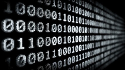 Binary code, black and white, digital