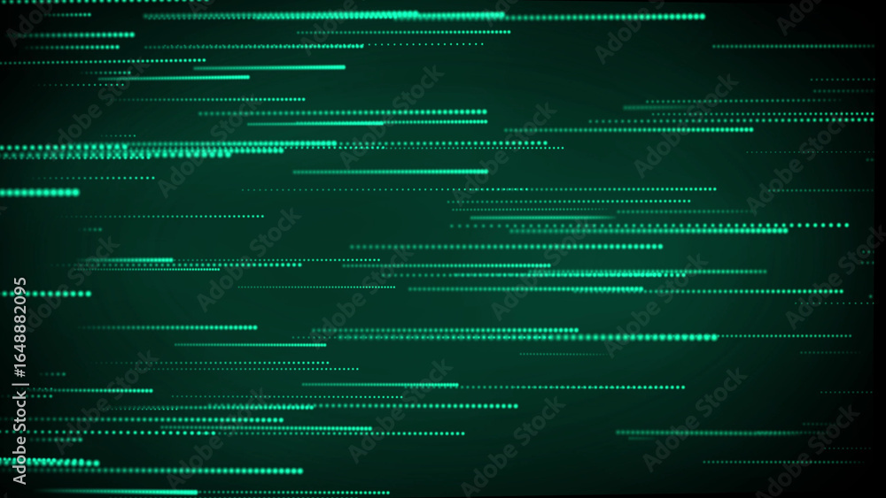 Poster abstract green digital data streams with binary code