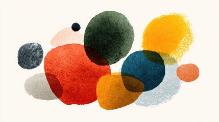 Abstract watercolor circles in warm & cool tones