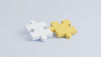 Obraz premium Anime-style 3D puzzle sculpture symbolizing communication 
