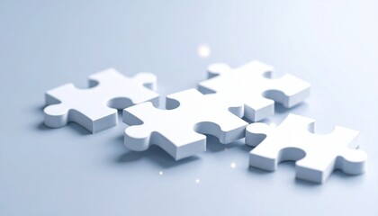 Obraz premium Anime-style 3D puzzle sculpture symbolizing communication 