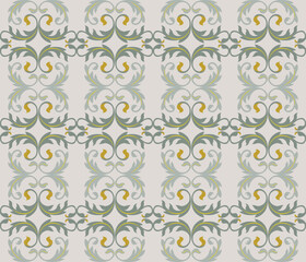 Traditional flowers ornament seamless pattern design.