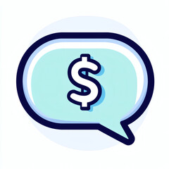 Obraz premium Chat bubble with dollar sign icon in flat design style 