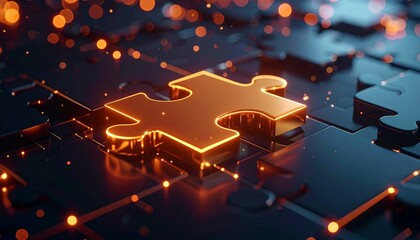 Anime-style 3D puzzle sculpture symbolizing communication