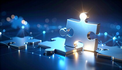 Anime-style 3D puzzle sculpture symbolizing communication