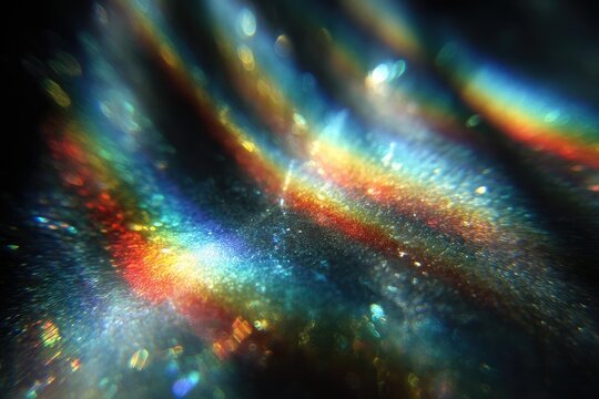 Abstract light display, vibrant colors refracted