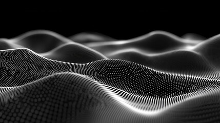 Abstract wave-like digital landscape