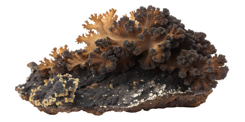 Obraz premium A closeup shot of a mineral rock formation isolated on transparent background